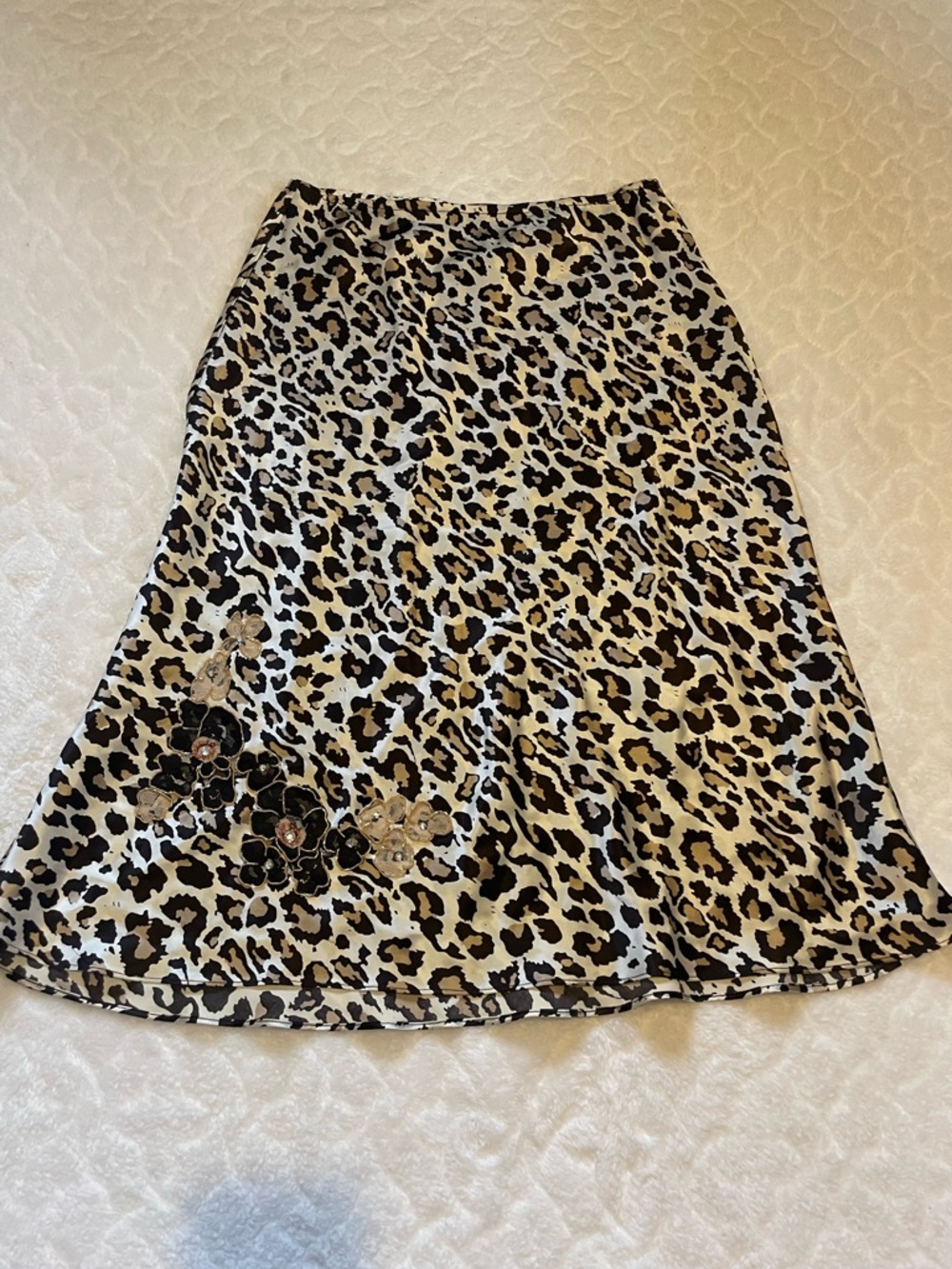 New York & Company New York & Company Leopard A-Line Skirt in Beige and Black